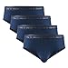DAVID ARCHY Men's 4 Pack Micro Modal Separate Pouch Briefs with Fly (M, Navy Blue)