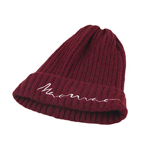 Putars Toddler Kid Girl&Boy Baby Winter Crochet Hat Letter Embroidery Caps