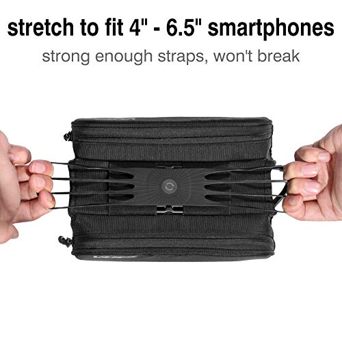 VUP Bike Bag for Top Tube, Bicycle Front Tube Frame Bags w/Open-face 180°Rotatable Silicone Strap Phone Holder Fit 4 to 6.5 inche Cell Phone, Road Bike Accessories