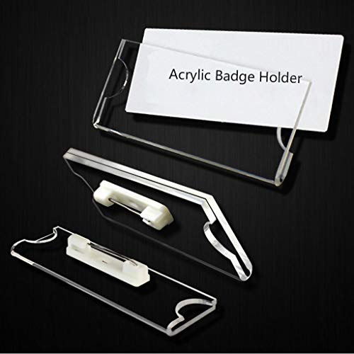 IronBuddy Badge Card Holder Blank Clear Acrylic Name Tags Holders with