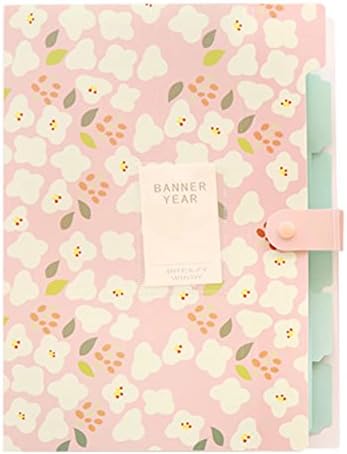 Accordion 5 Pockets Expanding File Folder A4 Papers Documents Organizer Holder Printed Floral Folders