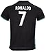 #7 Ronaldo Real Madrid Third Kid Soccer Jersey & Matching Shorts Set 2016-17,Black,Youth S (6 to 8 Years Old)