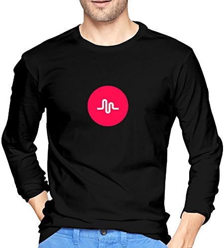 Mens Musically Red Round Cherished O Neck Long Sleeve Tee Shirt