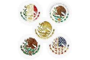 NTICKER 5 pcs Calcomanias Escudo Mexicano Aguila, 2 inches - Mexican Eagle Sticker for Hard Hat, Escudo Shield Sticker