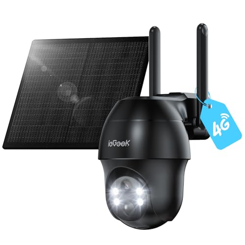 418c0JcapAL Iegeek Überwachungskamera Mit Sim Karte - 4G Lte Outdoor Solar Kamera – 2K 360° Kabellose Überwachung Mit Akku – Ip66 Wasserdichte Außenkamera Ohne Wlan, Pir Erkennung, App-Steuerung &Amp; Zwei-Wege-Audio