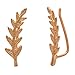 Leaf Crawler Cuff Earrings, Olive Leaf - 925 Sterling Silver with 18K Gold Plating