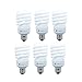 Xtricity Compact Fluorescent Light Bulbs T2 Spiral, E26 Base, 23W (100W Equivalent), 5000k Daylight, 1520 Lumens, CFL, 120V - UL Listed, (6 Pack)