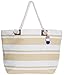 PIER 17 Women's Beach Bags | Extra Large Striped Straw Shoulder Tote with Rope Handle Zipper Closure Inner Pockets