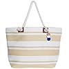 PIER 17 Women's Beach Bags and Totes Extra Large Striped Straw Rope Handle Shoulder Zipper Clousure Inner Pockets Pool… 418c3QDYLGL. SS100