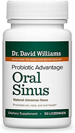Dr. David Williams' 2 Bottles Probiotic Advantage Oral Sinus Supplement for Your Mouth, Teeth, and Gums, 2 BOTTLES OF 50 Lozenges (100-Day Supply TOTAL)