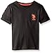 U.S. Polo Assn. Little Boys' Solid V-neck T-shirt with Large Embroidered Logo, Black Heather, 5/6