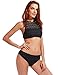 Women's Sexy Bikinis Two Piece Swimsuits Set Black Crochet Bathing Suits S