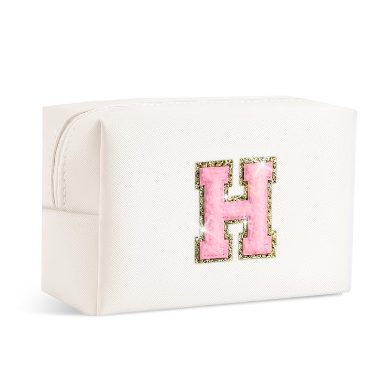 SEFORICO Small Makeup Bags for Women - Waterproof Leather Cosmetic Bag A-Z Personalized Bag Portable Travel Women's Purse Girls Gifts