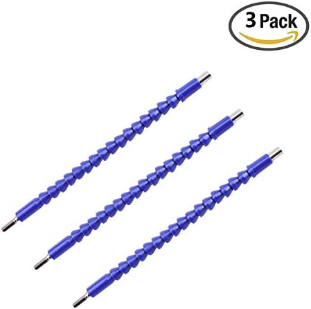 3 Pack 11.8 Inch Flexible Drill Bit Extension with Screw Drill Bit Holder(Blue) by Farmunion