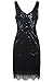 BABEYOND Women's Flapper Dresses 1920s V Neck Beaded Fringed Dress Dress Great Gatsby Dress Black