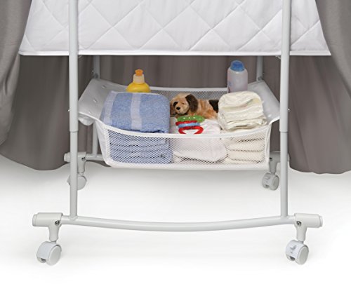Badger Basket Wishes Oval Bassinet Full Length Skirt, Gray