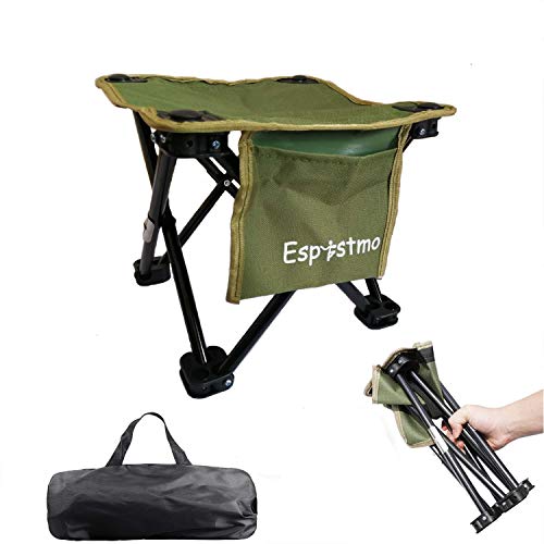 Espistmo Portable Folding Camping Stool,Aviation Aluminum Framed Mini Portable Folding Chairs Hold 200lbs for Backpacking,Hiking,BBQ,Picnic,Travel,Beach Chair with Carry Bag (Green)