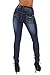 Style LA6A174S – Colombian Design, Mid Waist, Butt Lift, Skinny Jeans in Washed Dark Blue Size 7