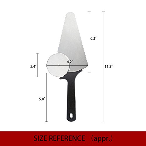 Pizza Cut wheel - ANKOU Spatula Server Stainless Steel Razor Sharp Cutter for Pizza, Pie,Bread - Professional 3-In-1 Pie Server Cutter - Easy to Use& Dishwasher Safe