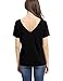 Haola Women's Summer Cross Front Tops Deep V Neck Casual Teen Girls Tees T Shirts L Black