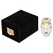 Mini Keepsake Urn • Miniature Funeral Cremation Urn fits Small Amount of Ashes • Lisette White Model • 3 inches Tall