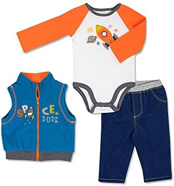 Cuddle Bear Baby Boys' 3 Piece Space Vest Set 24 Months