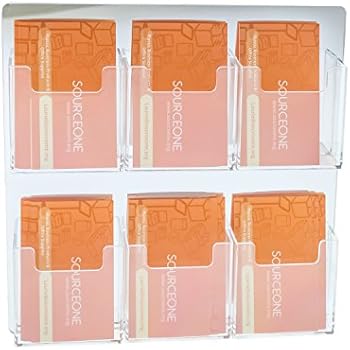 Source One 6 Pocket Vertical Wall Mount Business Card Holder Display Clear Acrylic & Mirror (Mirror)