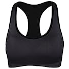 WOZHIFU Women's Racerback Sports Bra,High Impact Support Wirefree Workout Gym Yoga Activewear Bra, Black, L