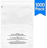 Spartan Industrial || 1000 Count - 8" X 10" Self Seal Clear Poly Bags with Suffocation Warning for Packaging, Shipping & FBA (More Sizes Available) - Permanent Adhesive