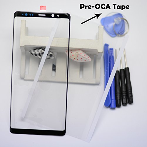 Eaglestar Real Glass Front Panel Screen Outer Screen Glass Lens Cover Replacement Parts For Galaxy Note 8 Note8 N950U N950W N950FD N950F All carriers With Pre-cut OCA Tape (NO Digitizer or LCD)
