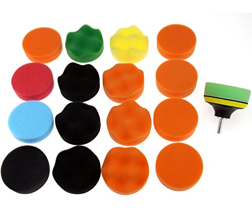 18pcs Sponge Polishing Waxing 3'' Pads Compound Auto Car With pad M10
