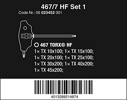 Wera 05023452001 467/7 TORX® HF Set 1, Quergriff-Schraubendrehersatz, TORX® mit Haltefunktion, 7-teilig – Bild 3