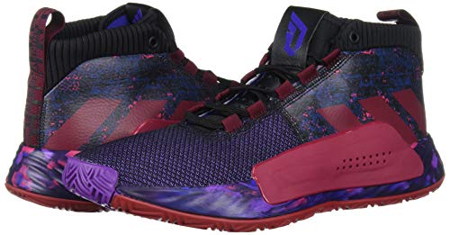 adidas Men's Dame 5 Basketball Shoe, Black/Collegiate Burgundy/Scarlet, 16 M US