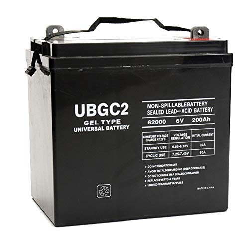 Universal Power Group UBGC2 Gel Deep Cycle 6V 200AH Battery Golf Cart RV Boat Camper Solar