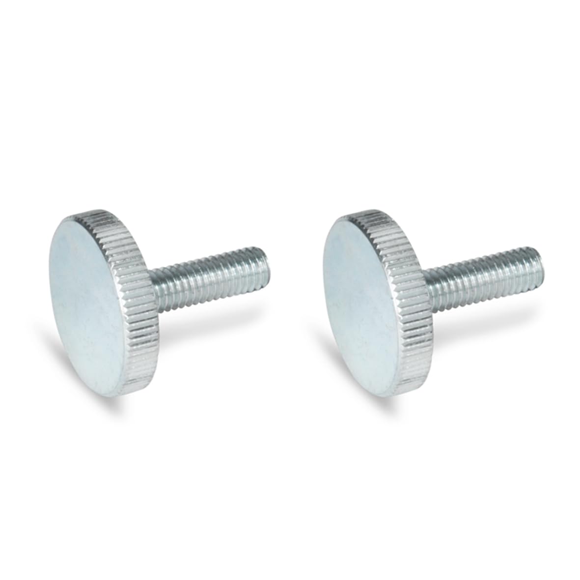 Ganter Normelemente Flat knurled screws, knurled screws (low shape), DIN 653-M8-16-ZB, pack of 2, galvanised steel, thread: M8 x 16