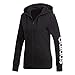 adidas Women's Essentials Linear Full Zip Fleece Hoodie, Black/White, Small