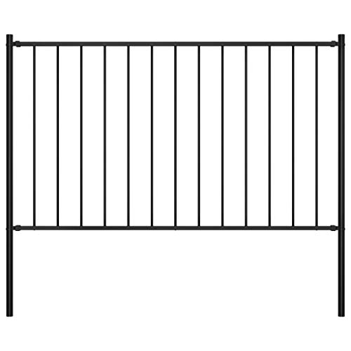 Vigleco Zaunfeld mit Pfosten Pulverbeschichteter Stahl 1,7 x 0,75 m
