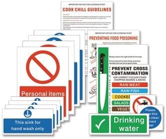 Vogue W192 Food Prep Safety Sign Pack - Commercial Kitchen Hygiene Notices