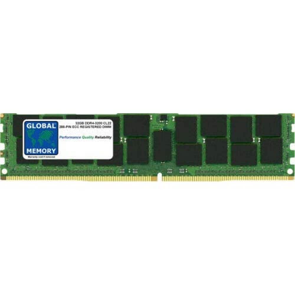 32GB DDR4 3200MHz PC4-25600 288-PIN ECC REGISTERED DIMM (RDIMM) MEMORY RAM COMPATIBLE WITH SERVERS/WORKSTATIONS/MOTHERBOARDS (*NOT FOR PCs*)