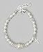 Christening Sterling Silver Cross Charm with White Swarovski Simulated Pearls and Crystal Keepsake Girl Infant Bracelet (BCRS_M+)