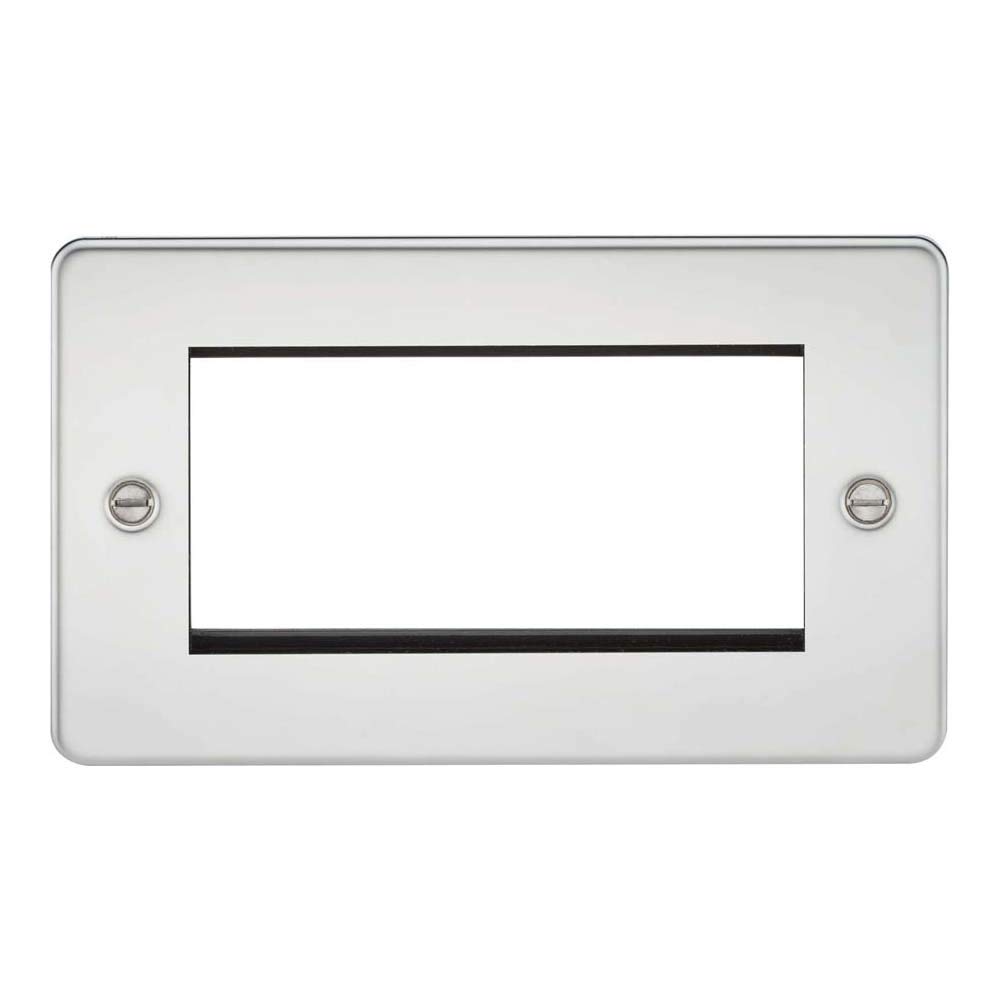 Knightsbridge FP4GPC Flat Plate Modular Faceplate, Polished Chrome, 4G