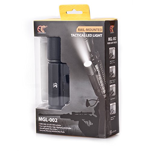 MCCC 500LM LED Tactical Gun Flashlight Rifle Light, 4-Mode Rail-mounted Tactical Light, Strobe Light,with Pressure Switch