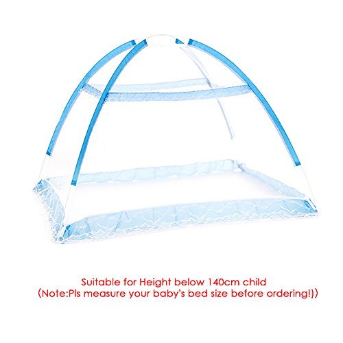 Sealive Foldable Baby Kids Infant Nursery Ger Tape Portable Bottomless Baby Bed Net with Stand Pack of 1,Blue - Thumbnail 6