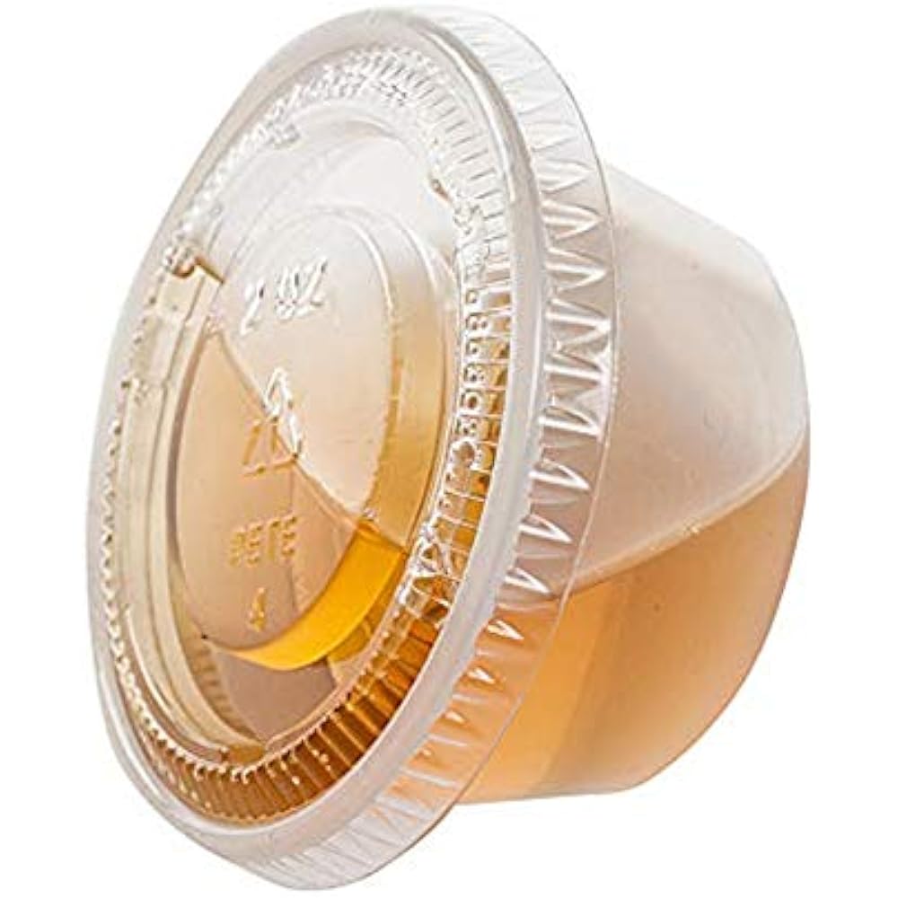 200 Sets Of Ounce Disposable Plastic Jello Shot Cups With Lids, Souffle
