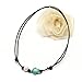 Single Cultured Freshwater Pearl Turquoise Turtle Choker Necklace for Women Adjustable Jewelry Black