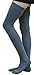 AM Landen Cotton Thigh High Socks Over Knee Socks Leg Warmer(Gray-XL-Wide)