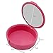 Invisalign Case with Mirror, Cute Orthodontic Retainer Case for snap on smile/clip on veneers/Teeth Braces/Clear Aligner, Clear Braces Container with Vent Holes, 4 Colors Optional (red)