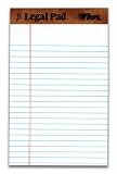 TOPS The Legal Pad Legal Pad, 5 x 8 Inches, Perforated, White, Narrow Rule, 50 Sheets per Pad, 5 Pads per Pack (75008)
