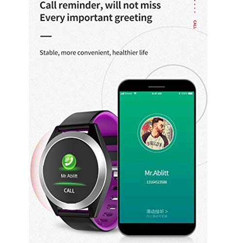 Bravetoshop Smart Watch Sports Fitness Activity Heart Rate Tracker Blood Pressure Watch Calorie Monitor Purple