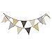 Light Tan Brown Rustic Floral Bunting Fabric Banner Shabby Chic Pennant Garland Wedding Birthday Baby Shower Neutral Theme Party Decoration